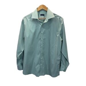 Proper Cloth Shirt Mens 16/34 Non-Iron Long Sleeve Teal Button Up Work career